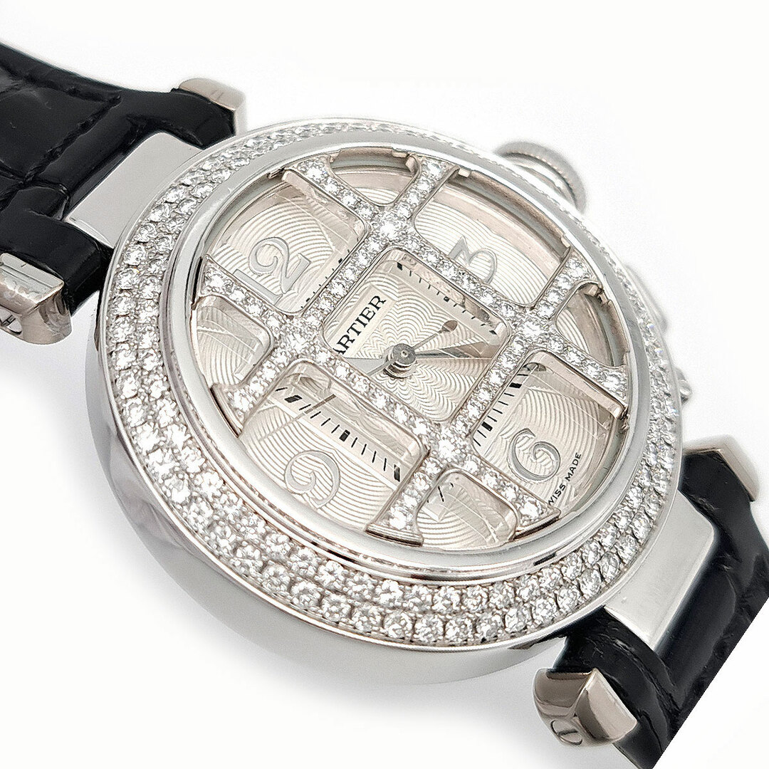 Cartier(カルティエ)のカルティエ パシャ グリッド 32mm ベゼルダイヤモンド WJ105741 自動巻き ホワイトゴールド レディース CARTIER 【中古】 【時計】 レディースのファッション小物(腕時計)の商品写真