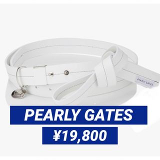 パーリーゲイツ(PEARLY GATES)の新品■19,800円【パーリーゲイツ】レディース　レザー　リボン　ベルト　白(ウエア)
