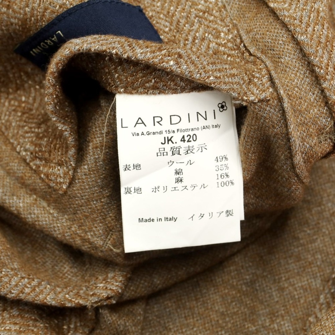 LARDINI(ラルディーニ)の【中古】ラルディーニ LARDINI ウールコットンリネン 3B テーラードジャケット ブラウンxグレー【サイズ44】【メンズ】 メンズのジャケット/アウター(テーラードジャケット)の商品写真