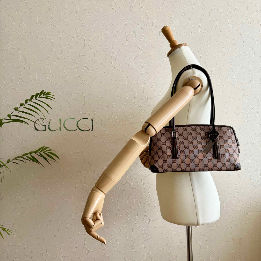 Gucci(グッチ)の正規品 GUCCI グッチ GG柄 レザーショルダーバッグ レディースのバッグ(トートバッグ)の商品写真
