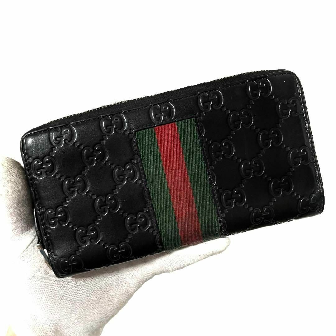 Gucci(グッチ)の✨美品✨　グッチ　長財布　シェリーライン　ブラック　グッチシマ　ap1 メンズのファッション小物(長財布)の商品写真