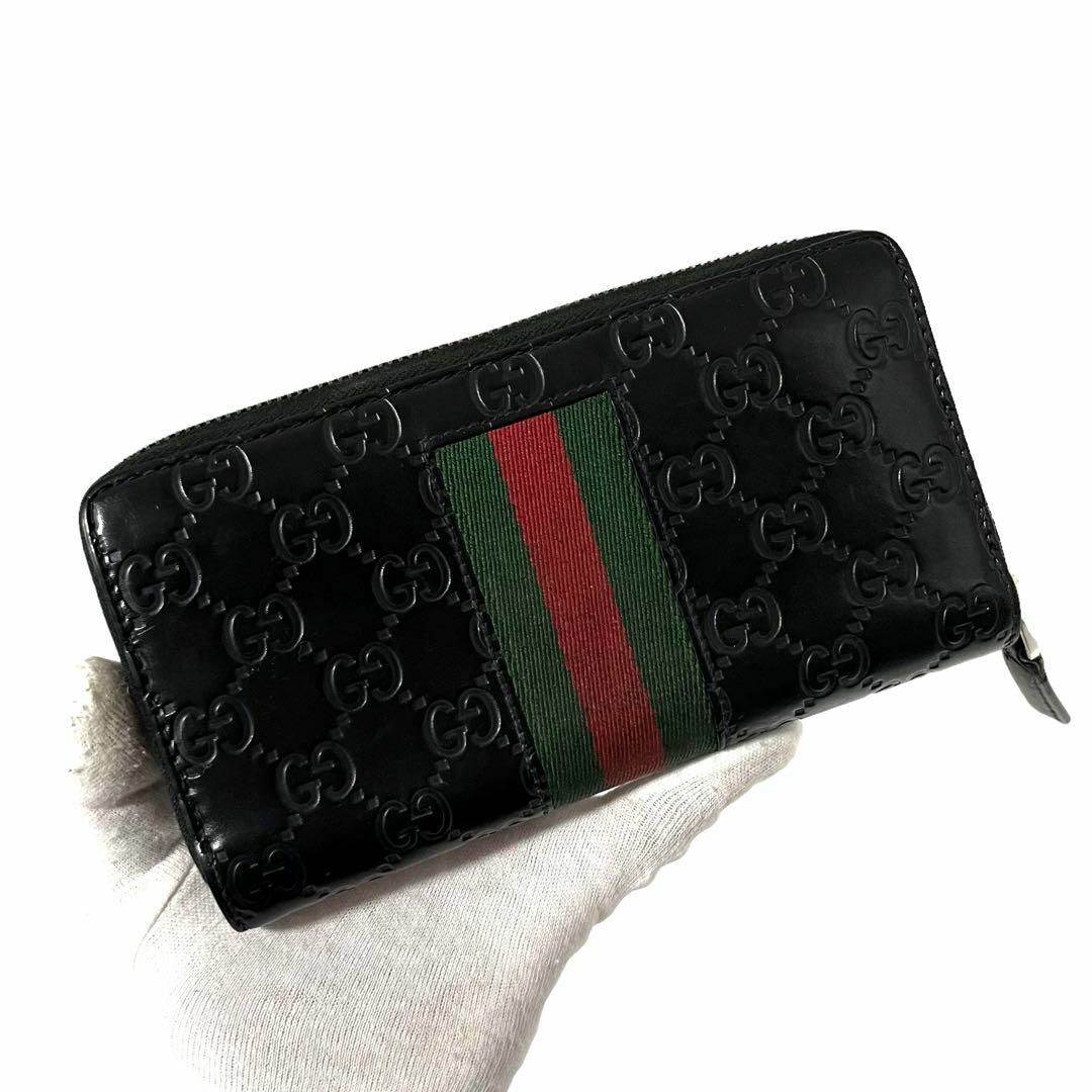 Gucci(グッチ)の✨美品✨　グッチ　長財布　シェリーライン　ブラック　グッチシマ　ap1 メンズのファッション小物(長財布)の商品写真