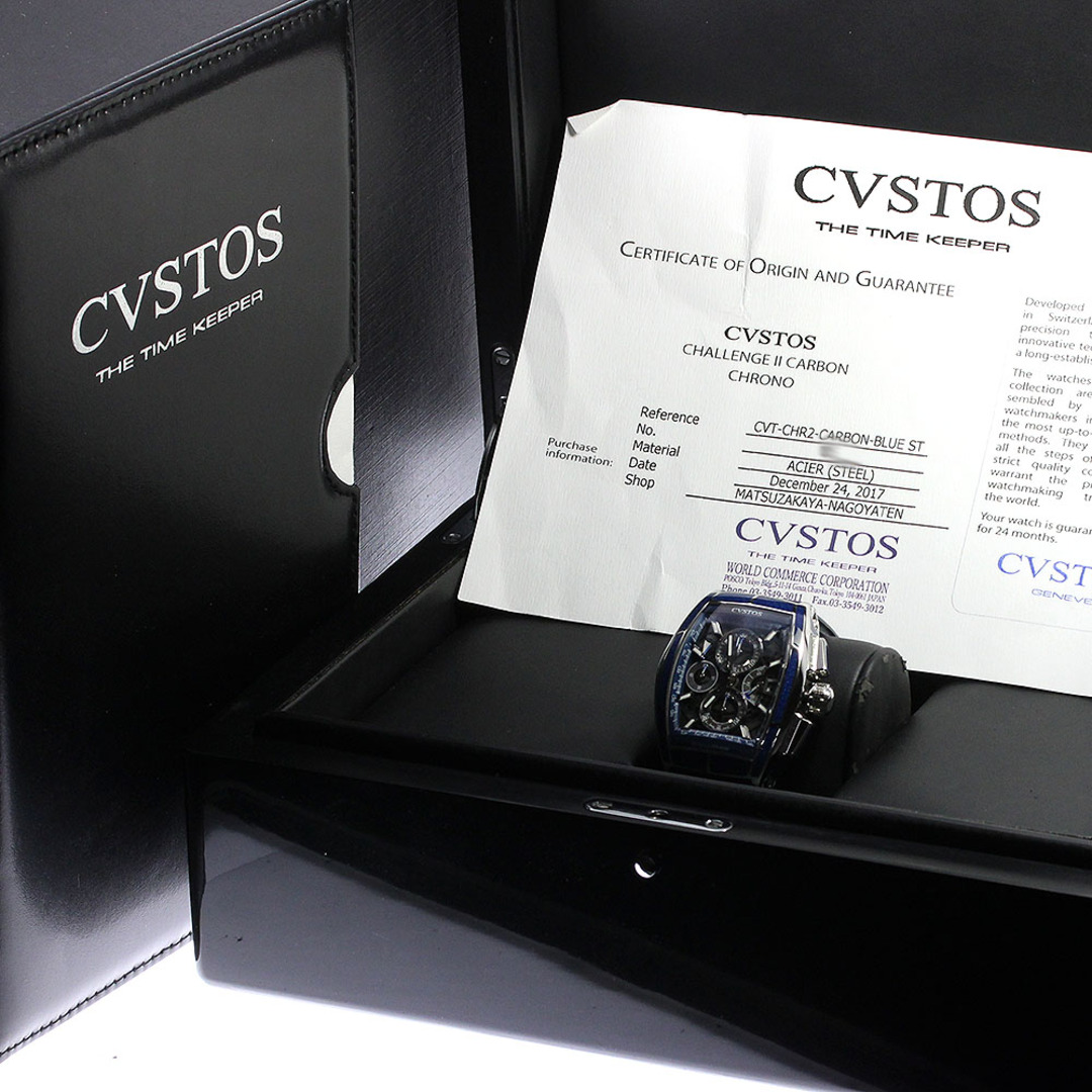 CVSTOS(クストス)のクストス CVSTOS CVT-CHR2-CARBON-BLUE ST チャレンジ クロノ II 自動巻き メンズ 箱・保証書付き_814568 メンズの時計(腕時計(アナログ))の商品写真