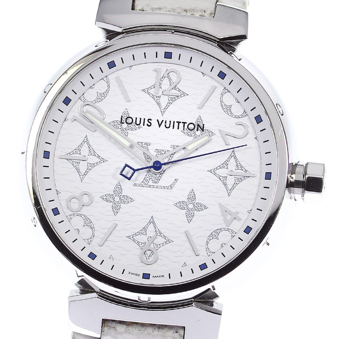 LOUIS VUITTON(ルイヴィトン)のルイ・ヴィトン LOUIS VUITTON QA114 モノグラム ホワイト タンブールGM クォーツ メンズ 箱・保証書付き_813488 メンズの時計(腕時計(アナログ))の商品写真