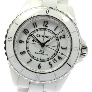 シャネル(CHANEL)のシャネル CHANEL H5700 J12 白セラミック デイト 自動巻き メンズ 美品 箱・保証書付き_814571(腕時計(アナログ))