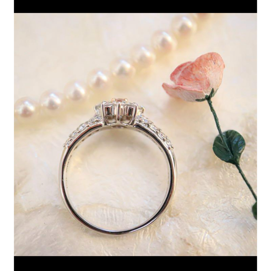 天然ピンクダイヤモンド　パヴェリング レディースのアクセサリー(リング(指輪))の商品写真