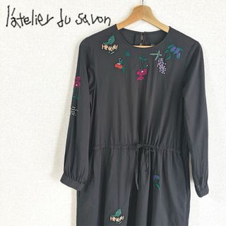 l'atelier du savon - 【超美品】アトリエドゥサボン　刺繍　花柄　ワンピース　マキシ丈　ロング　Aライン