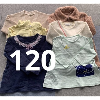 ユニクロ(UNIQLO)のユニクロのアウター付き　120サイズ　キッズ服　6点　まとめ売り(Tシャツ/カットソー)