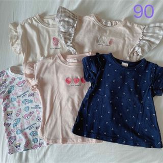 プティマイン(petit main)の女の子Tシャツセット　90サイズ(Tシャツ/カットソー)