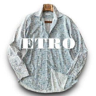 エトロ(ETRO)のA15 美品 爽やか溢れる Lサイズ『エトロ』フラワー ペイズリー 長袖 シャツ(その他)