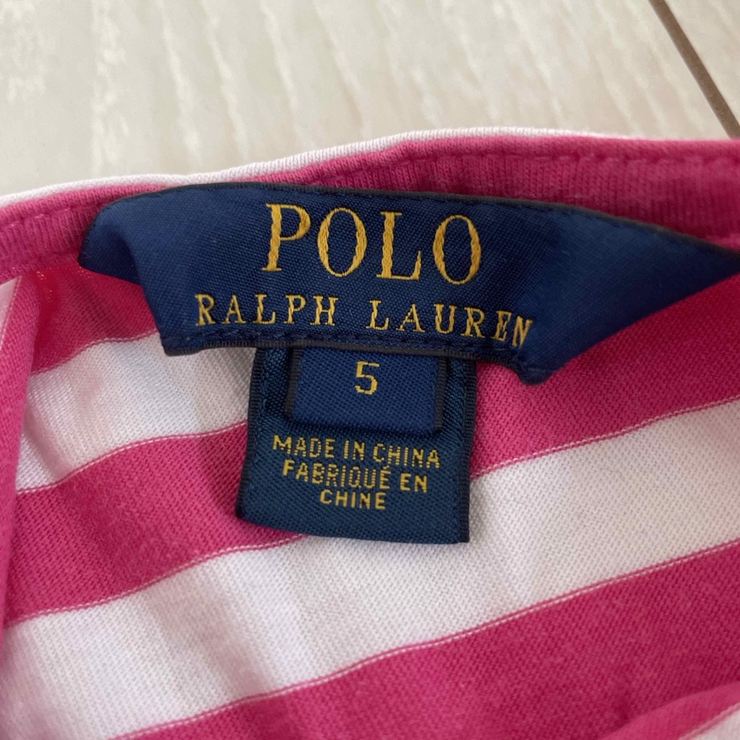 POLO（RALPH LAUREN）(ポロ)のPOLO Ralph Lauren Tシャツワンピース　サイズ5 キッズ/ベビー/マタニティのキッズ服女の子用(90cm~)(ワンピース)の商品写真