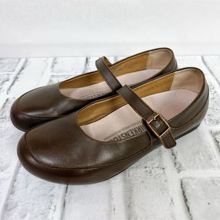 ビルケンシュトック(BIRKENSTOCK)のビルケンシュトック リズモア メリージェーン ストラップ レザー 茶色 24.5(ローファー/革靴)