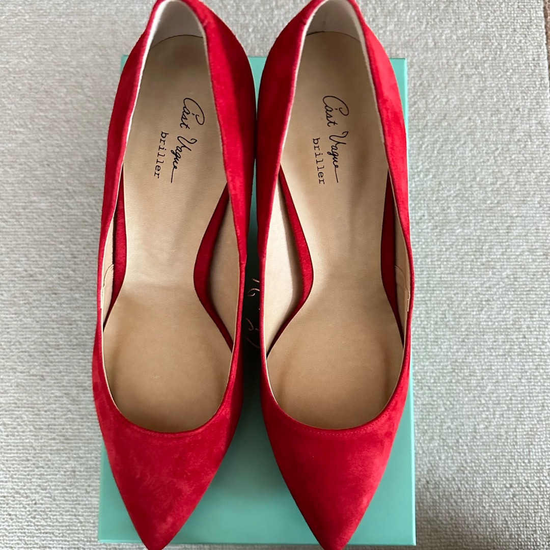 SLOBE IENA(スローブイエナ)のIENA 赤　ヒール　24.5cm 未使用 箱あり レディースの靴/シューズ(ハイヒール/パンプス)の商品写真
