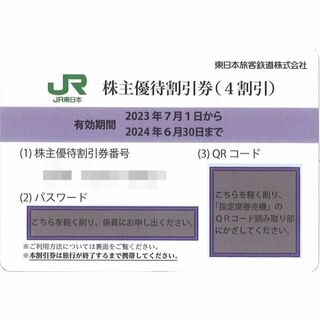 東日本旅客鉄道 株主優待 株主優待割引券(1枚) 有効期限:2024.6.30