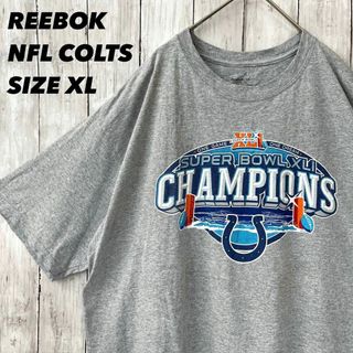 アメリカ古着NFL リーボック　COLTSコルツプリントTシャツ　XL グレー(Tシャツ/カットソー(半袖/袖なし))