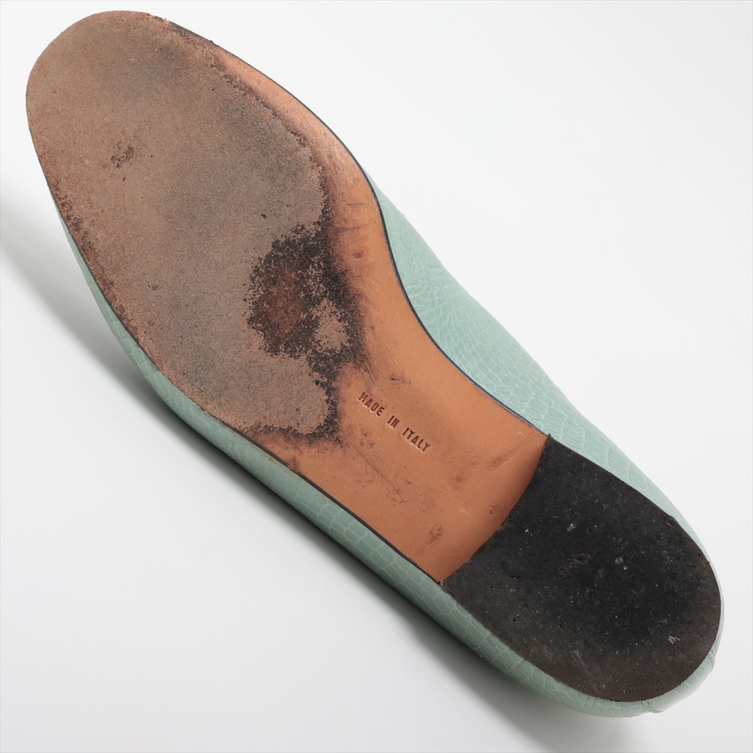 Salvatore Ferragamo(サルヴァトーレフェラガモ)のフェラガモ ガンチーニ クロコダイル エンボス レザー フラット シューズ ローファー パンプス 7 24.5cm 相当 靴 レディース EEM Y8-2 レディースの靴/シューズ(ハイヒール/パンプス)の商品写真