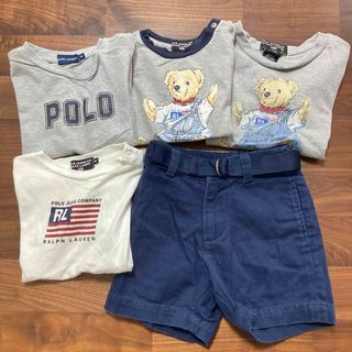 ラルフローレン(Ralph Lauren)の5点セット 80 ポロラルフローレン ポロベア Tシャツ パンツ ポロジーンズ(Ｔシャツ)