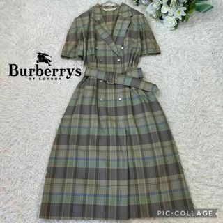 バーバリー(BURBERRY)の【稀少】バーバリーズ★シャツロングワンピース★ヴィンテージ★ベルト★チェック(ロングワンピース/マキシワンピース)