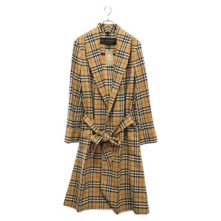 バーバリー(BURBERRY)のBURBERRY バーバリー ヴィンテージチェック ウール ガウンコート ブラウン 4548009(フライトジャケット)