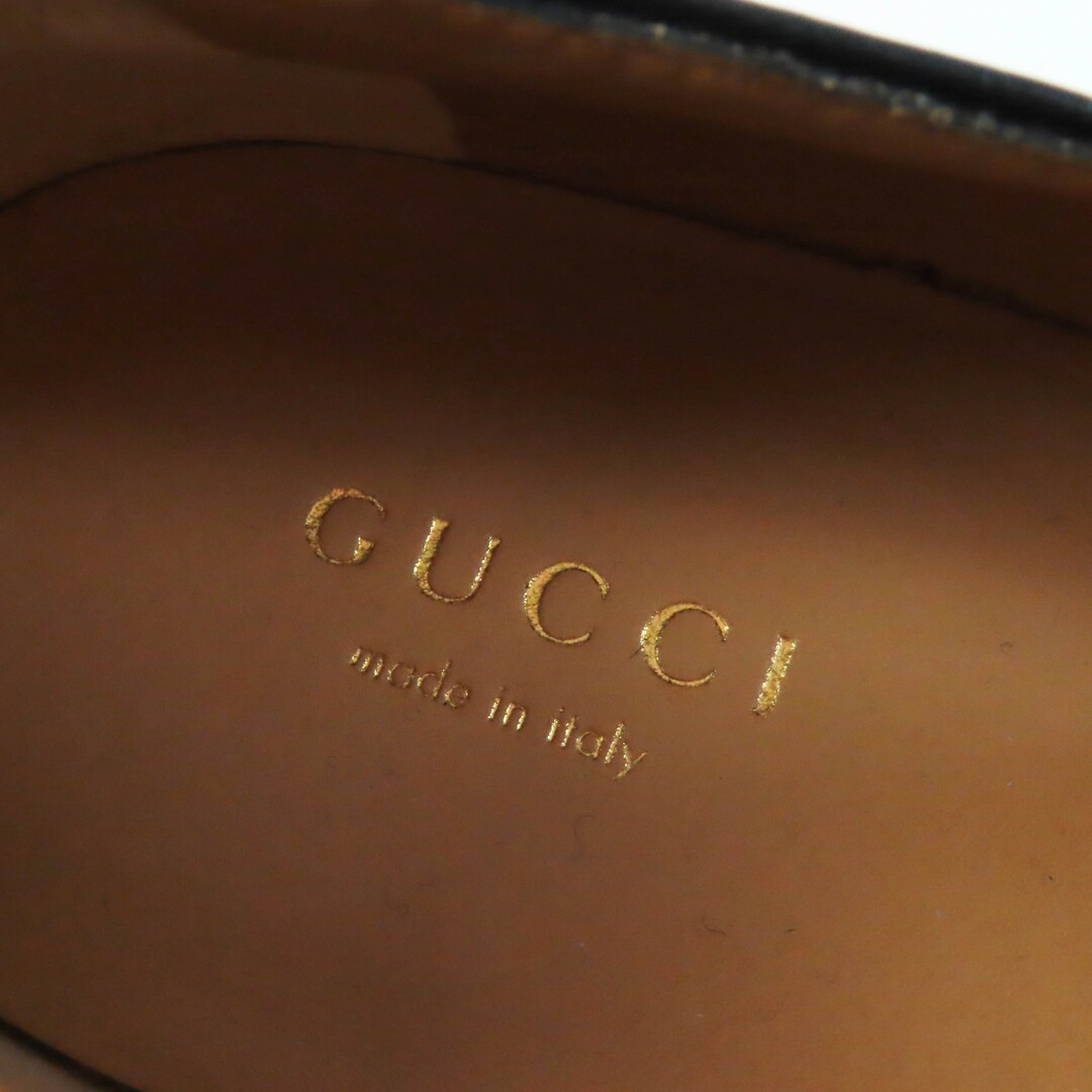 Gucci(グッチ)の未使用品◎GUCCI グッチ 740434 レザー ホースビット インターロッキングG ローファー ブラック ゴールド金具 37.5 箱・保存袋付き イタリア製 レディース 定価137,500円 レディースの靴/シューズ(ローファー/革靴)の商品写真