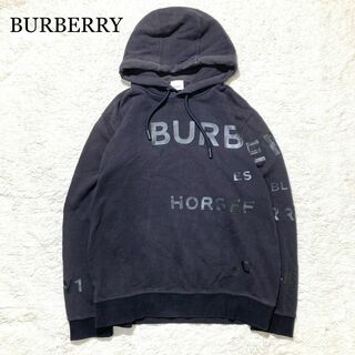 BURBERRY - 【人気☆XL】BURBERRY パーカー フーディー ロゴ ダークグレー XL