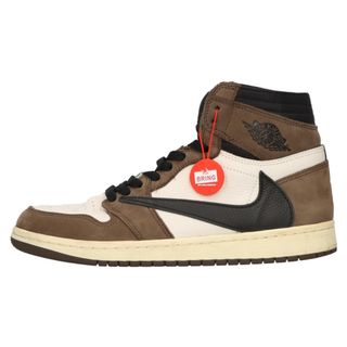 ナイキ(NIKE)のNIKE ナイキ ×TRAVIS SCOTT AIR JORDAN 1 HIGH OG TS SP トラヴィススコット エアジョーダン1 ハイカットスニーカー ブラウン US8/26cm CD4487-100(スニーカー)