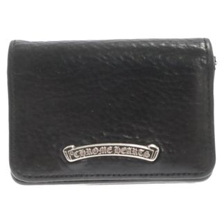 クロムハーツ(Chrome Hearts)のCHROME HEARTS クロムハーツ CRD CSE3PKTWDV1 スクロールラベルプレート3ポケットレザーカードケース(名刺入れ/定期入れ)