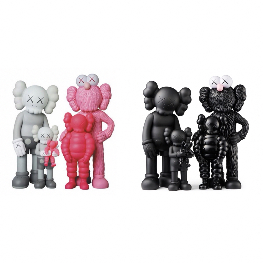 KAWS FAMILY PINK BLACK セット エンタメ/ホビーのおもちゃ/ぬいぐるみ(キャラクターグッズ)の商品写真