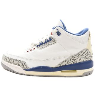 ナイキ(NIKE)のNIKE ナイキ 【鑑賞用 2009年製】AIR JORDAN 3 RETRO TRUE BLUE 136064-141 エアジョーダン3 レトロ ホワイト トゥルーブルー スニーカー(スニーカー)