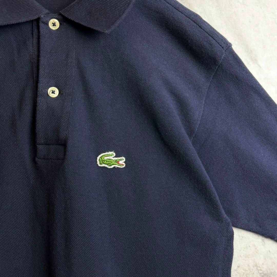 LACOSTE(ラコステ)の希少 70s アイゾッドラコステ 鹿子ポロシャツ 半袖 刺繍ロゴ ネイビー M メンズのトップス(ポロシャツ)の商品写真
