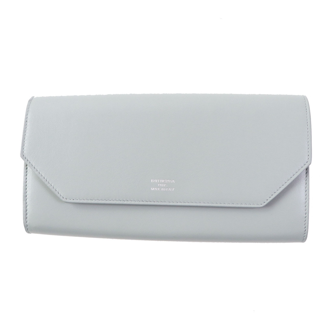 Balenciaga(バレンシアガ)の極美品◎BALENCIAGA バレンシアガ 7367322 ENVELOPE エンベロープ スリム コンチネンタルウォレット レザー 長財布 グレー 箱・保存袋付き イタリア製 レディース 定価88,000円 レディースのファッション小物(財布)の商品写真