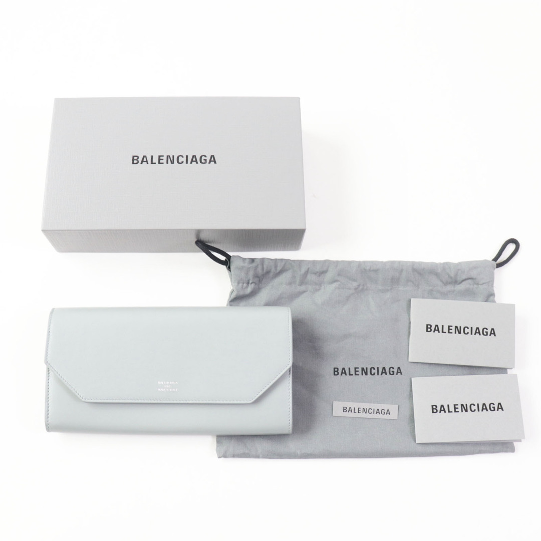 Balenciaga(バレンシアガ)の極美品◎BALENCIAGA バレンシアガ 7367322 ENVELOPE エンベロープ スリム コンチネンタルウォレット レザー 長財布 グレー 箱・保存袋付き イタリア製 レディース 定価88,000円 レディースのファッション小物(財布)の商品写真