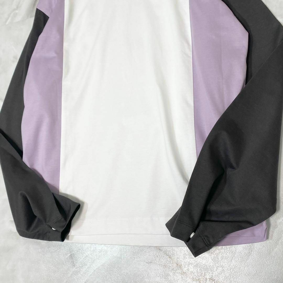 A12617 アレフルード　19SS ドッキングカットソー　白紫黒　M ロンT メンズのトップス(Tシャツ/カットソー(七分/長袖))の商品写真
