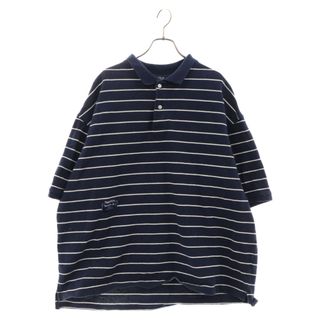 NAUTICA - NAUTICA ノーティカ Basic Border Polo Shirt コットンボーダー半袖ポロシャツ ネイビー 222-1205