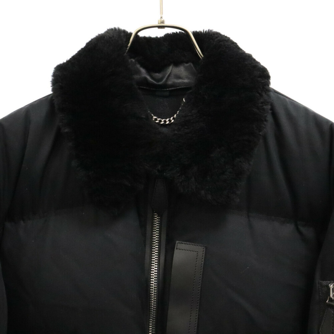 BURBERRY(バーバリー)のBURBERRY バーバリー Fur Trim Down Jacket ファートリムダウンジャケット ブラック 8045737 メンズのジャケット/アウター(ダウンジャケット)の商品写真