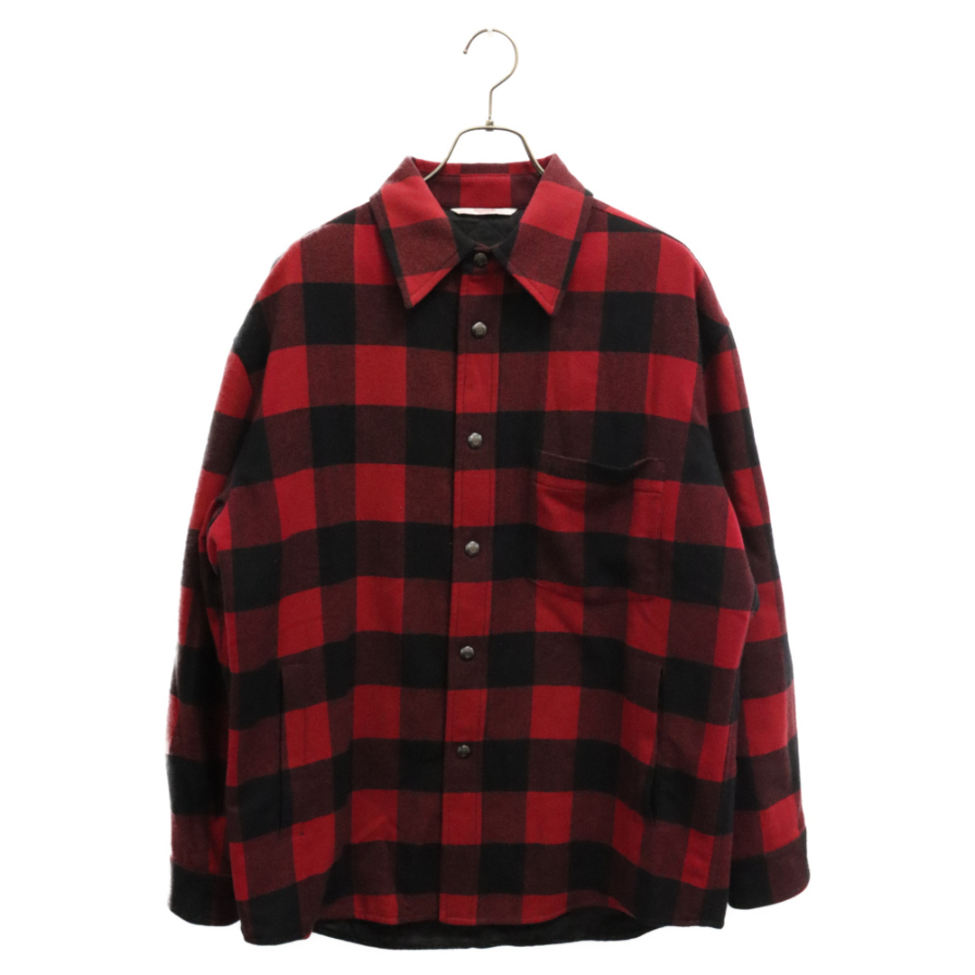 VALENTINO(ヴァレンティノ)のVALENTINO ヴァレンチノ CHECKED WOOL JACKET 1V3CIL708LD チェック ウールジャケット レッド メンズのジャケット/アウター(フライトジャケット)の商品写真