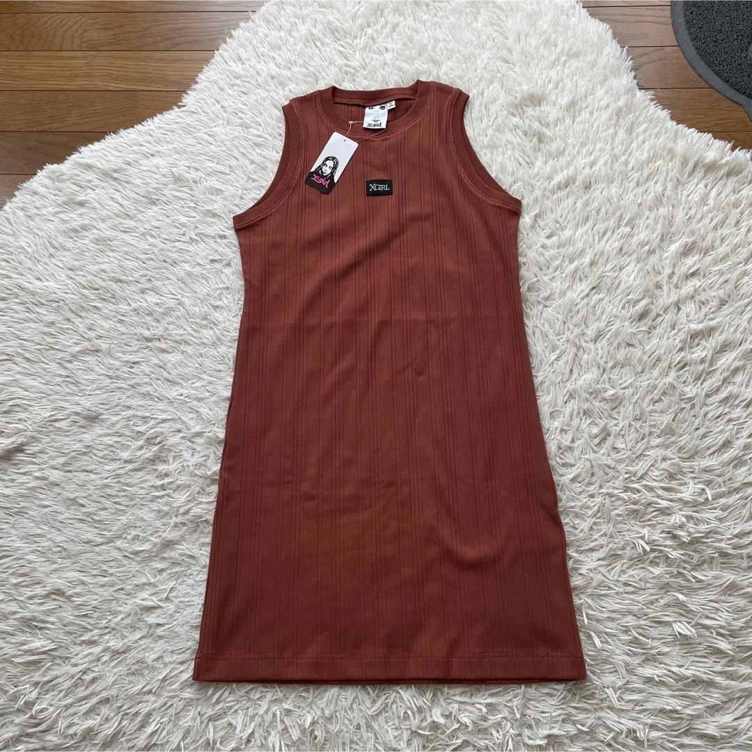X-girl(エックスガール)のエックスガール　リブタンクドレス　タグ付き未使用 レディースのワンピース(ひざ丈ワンピース)の商品写真