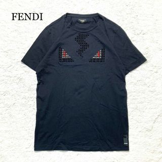 フェンディ(FENDI)の【未使用級】FENDI フェンディ Tシャツ 黒 スタッズ モンスター 50(Tシャツ/カットソー(半袖/袖なし))