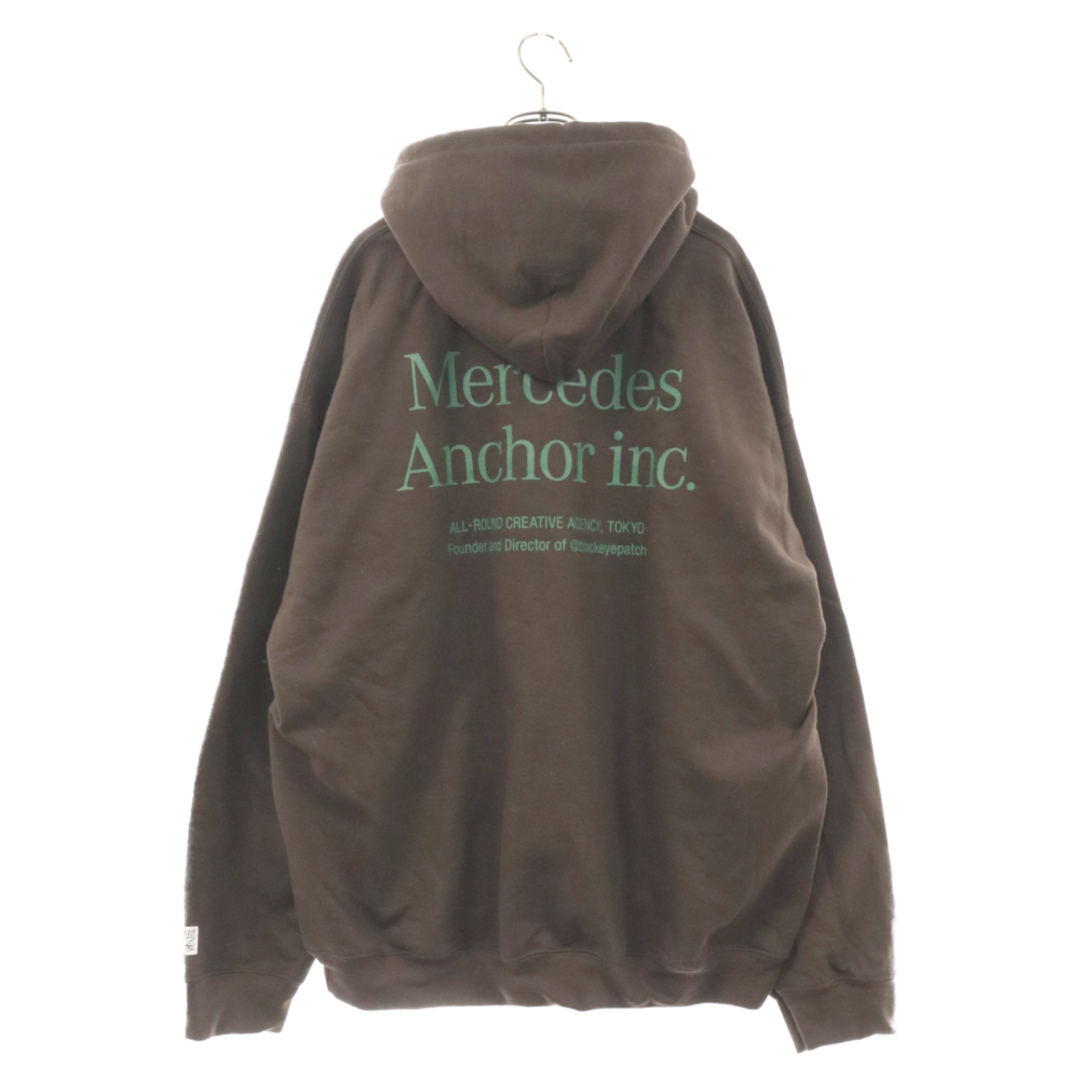 Mercedes Anchor Inc. メルセデスアンカーインク Hoodie Sweat ロゴプリント プルオーバーパーカー フーディースウェット ブラウン メンズのトップス(パーカー)の商品写真