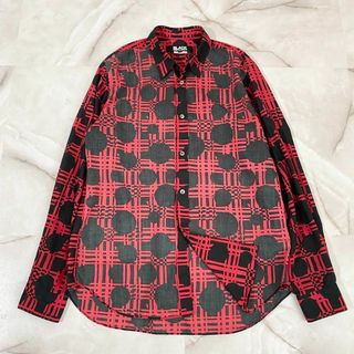 ブラックコムデギャルソン(BLACK COMME des GARCONS)のA12586 ブラックコムデギャルソン　23AW インサイドアウトシャツ　赤　L(シャツ)