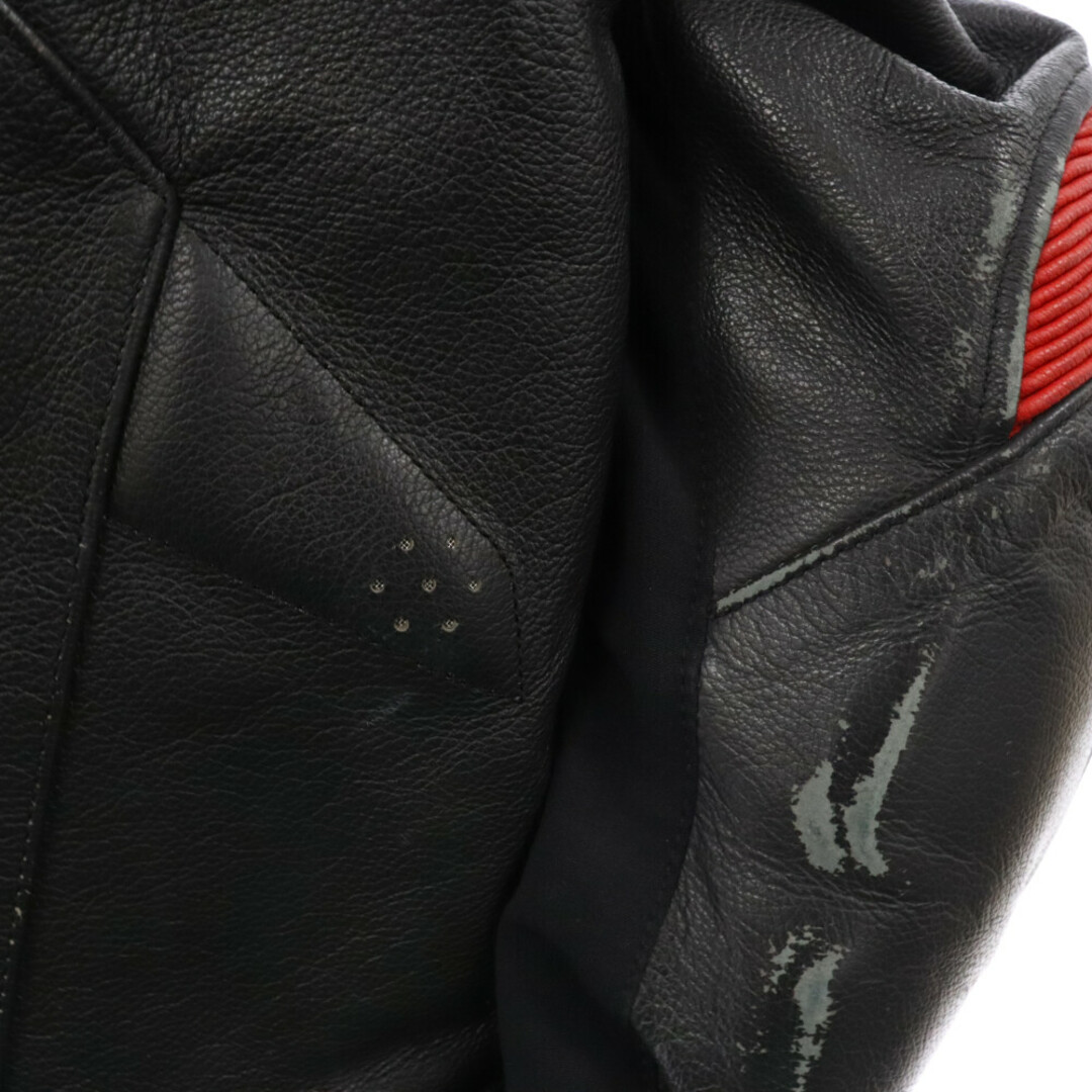 TAICHI タイチ ジップアップ カウレザー バイカージャケット ブラック/レッド RSJ824 メンズのジャケット/アウター(フライトジャケット)の商品写真