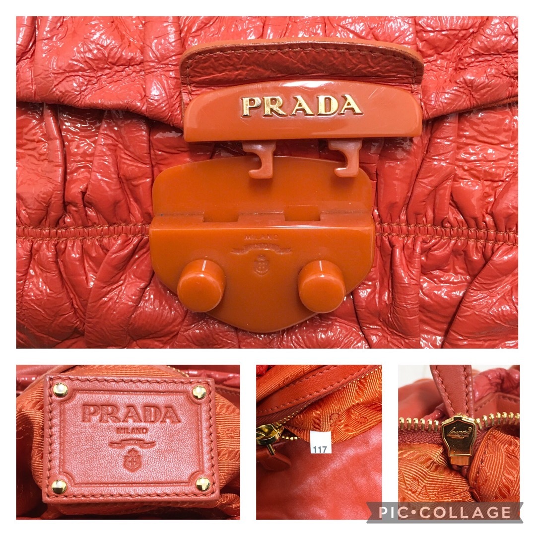 PRADA(プラダ)の☆良品・白タグ付☆PRADA ギャザー プラチェーン レア ショルダーバッグ レディースのバッグ(ショルダーバッグ)の商品写真