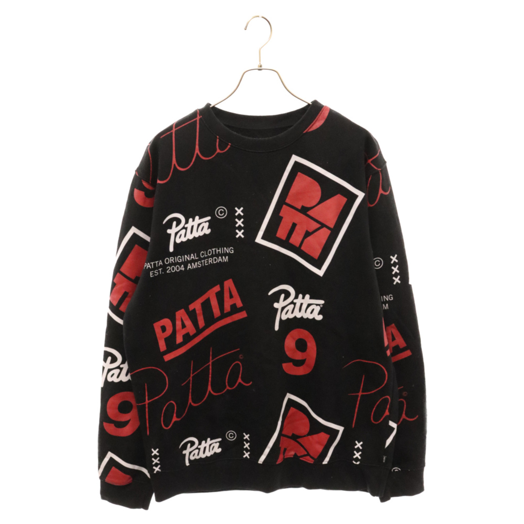 Patta パタ ロゴ総柄プリント スウェットトレーナー ブラック メンズのトップス(スウェット)の商品写真