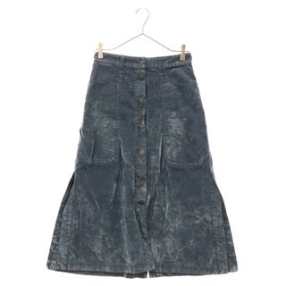 ディーゼル(DIESEL)のDIESEL ディーゼル 5ポケット ロゴ刺しゅう ベルベット マキシスカート ブルー レディース(ひざ丈スカート)