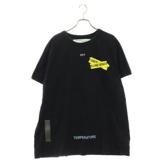 オフホワイト(OFF-WHITE)のOFF-WHITE オフホワイト 18SS FIRETAPE S/S TEE ファイヤーテープ プリント クルーネック カットソー 半袖Tシャツ ブラック OMAA002S18185006(Tシャツ/カットソー(半袖/袖なし))