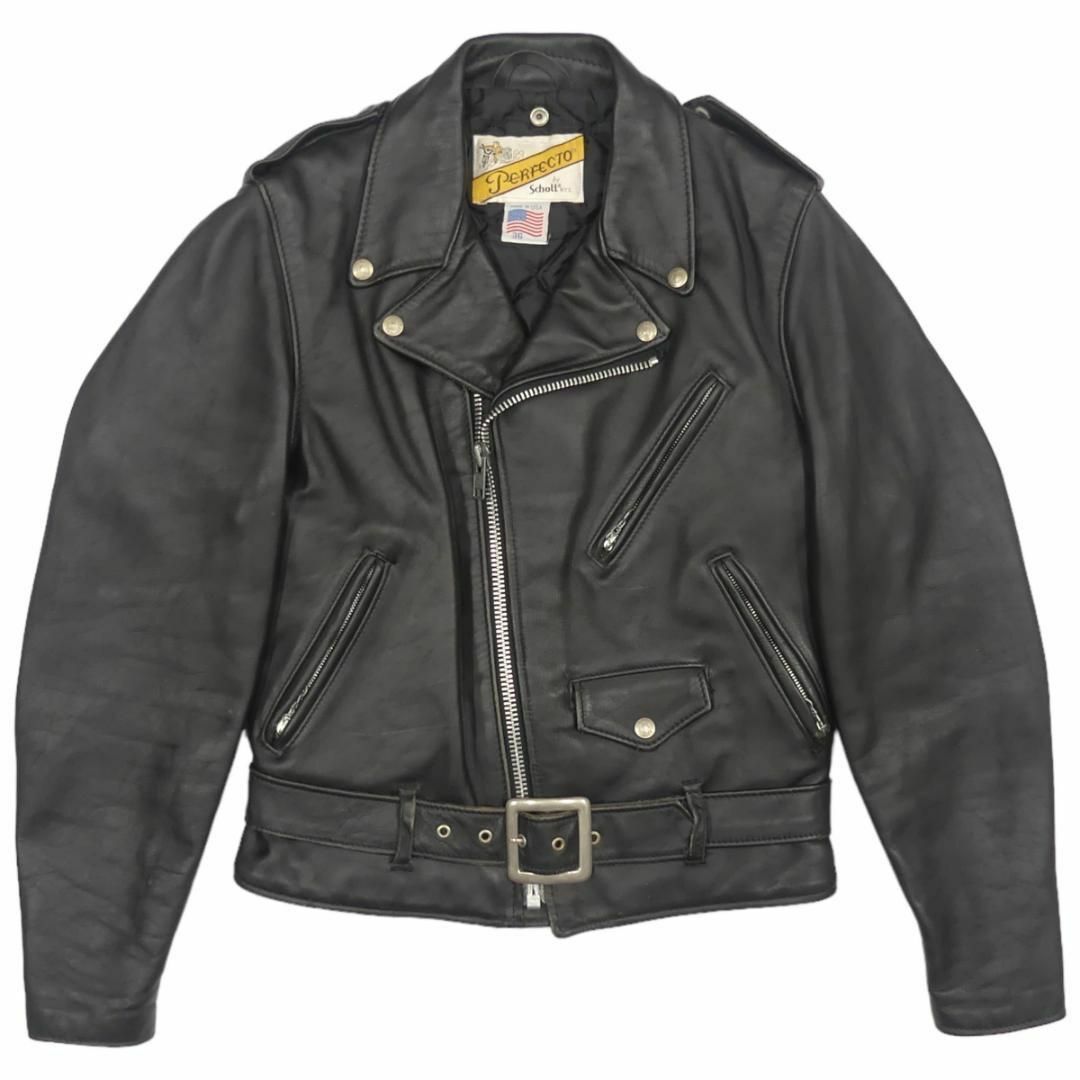 schott(ショット)のSchott ショット ライダースジャケット ダブル 36 USA製HH9496 メンズのジャケット/アウター(レザージャケット)の商品写真