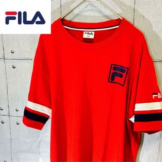 FILAフィラ　ビックバックプリント　半袖Tシャツ　 Lサイズ　レッド