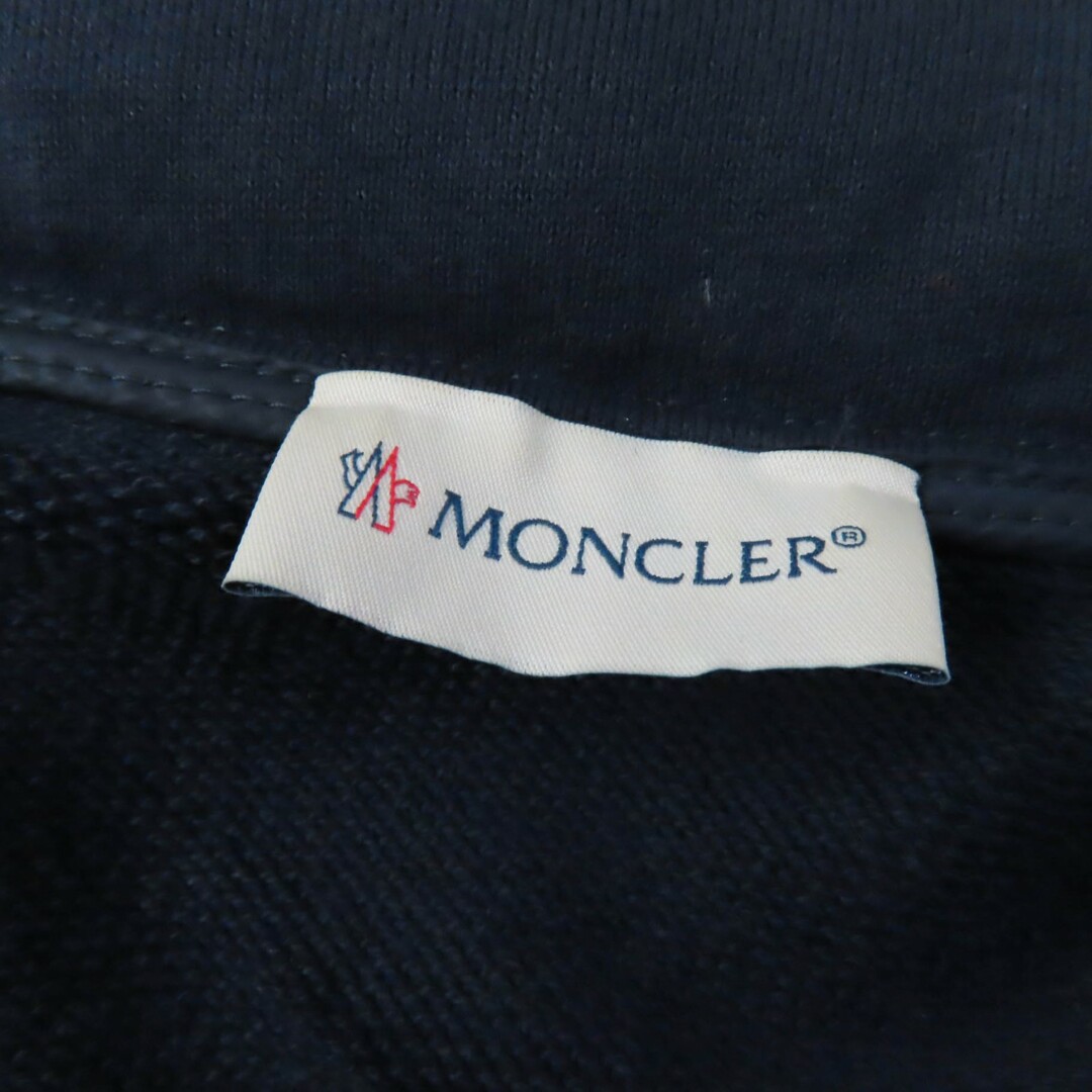 MONCLER(モンクレール)の美品★MONCLER モンクレール MAGLIA GILET マグリア ジレ フード・ロゴZIP付 裾フリル ニット切替 ダウンベスト ネイビー S ブルガリア製 正規品 レディース レディースのジャケット/アウター(ダウンベスト)の商品写真