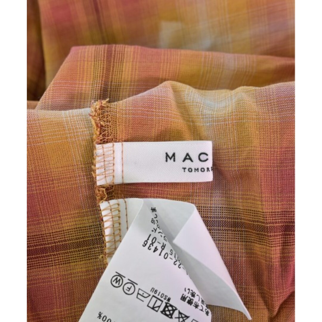 MACPHEE(マカフィー)のMACPHEE ブラウス 36(M位) オレンジx黄x茶等(チェック) 【古着】【中古】 レディースのトップス(シャツ/ブラウス(長袖/七分))の商品写真