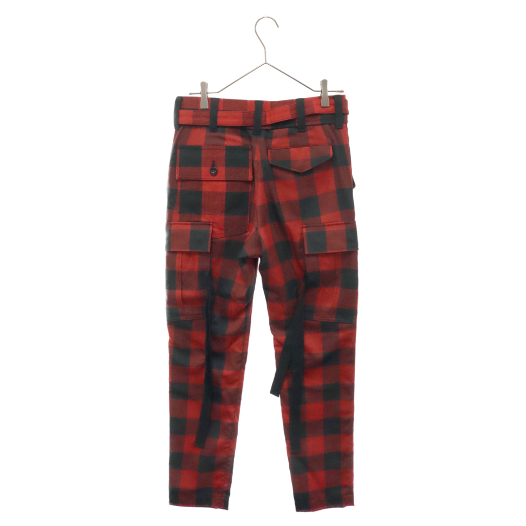 sacai(サカイ)のSacai サカイ 22SS Buffalo Check Trousers バッファローチェック カーゴパンツ レッド/ブラック 22-02701M メンズのパンツ(その他)の商品写真